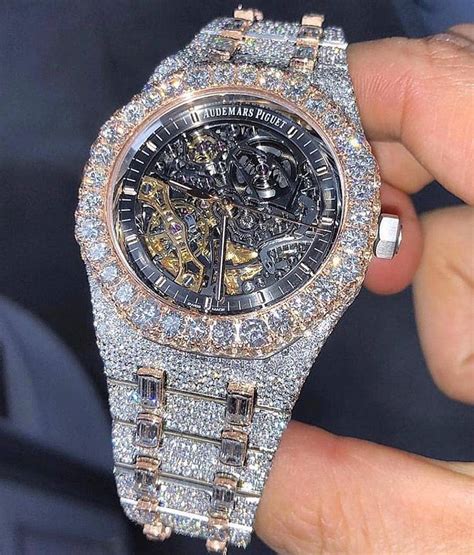 iced out audemars piguet replica|happy jewelers iced out watch.